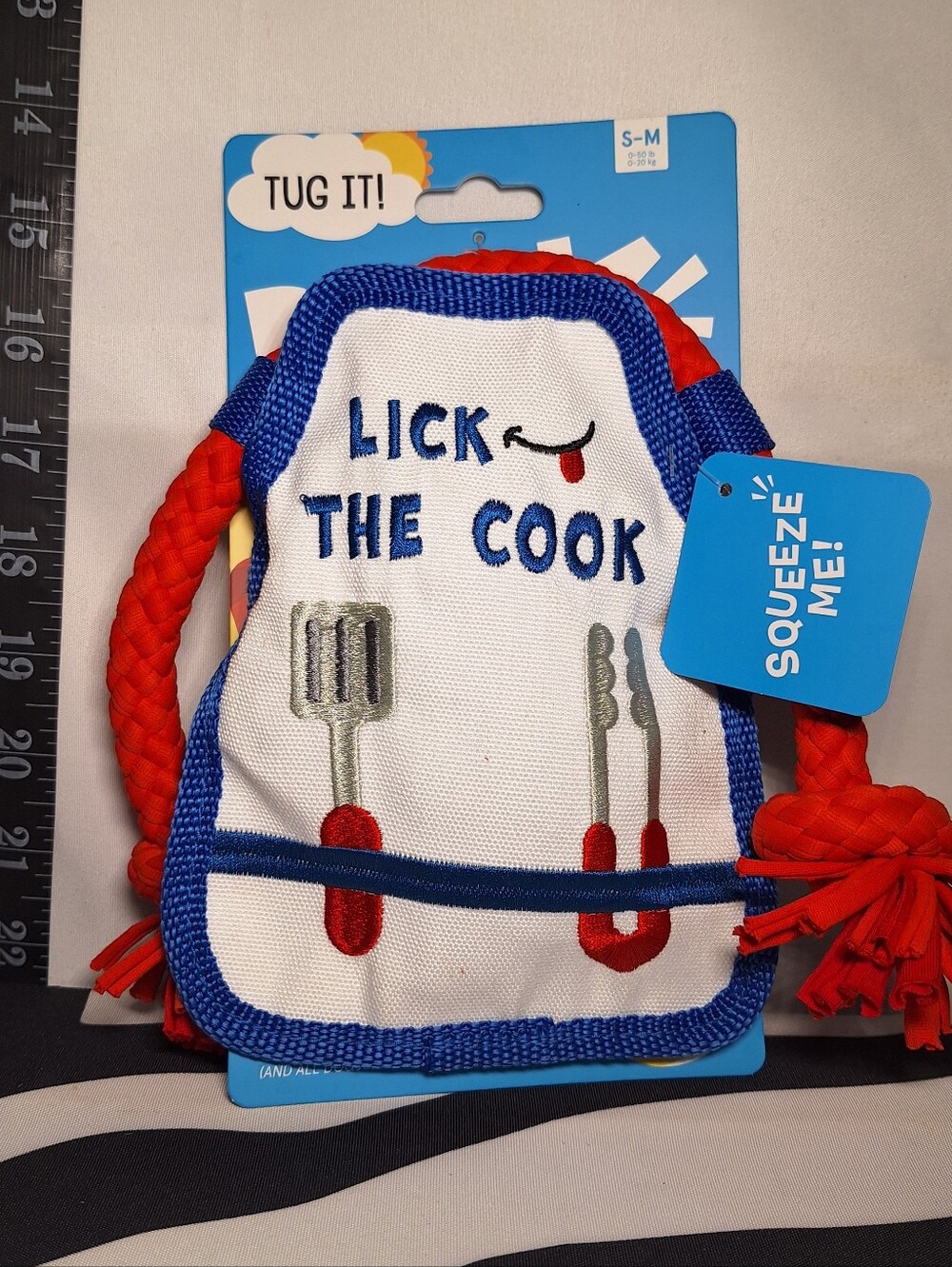 NWT Bark Grrrill Champ Apron Dog Toy S-M